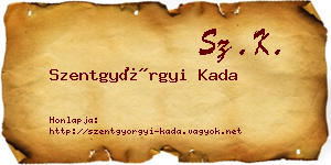 Szentgyörgyi Kada névjegykártya